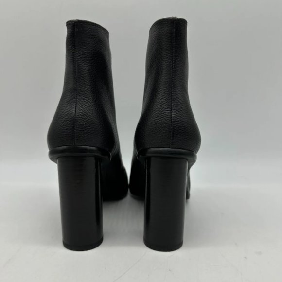 Joie Cordelia Black Leather Lace Up Peep Toe Ankle Boots Heels Sz 8 M Block Heel - Picture 8 of 10